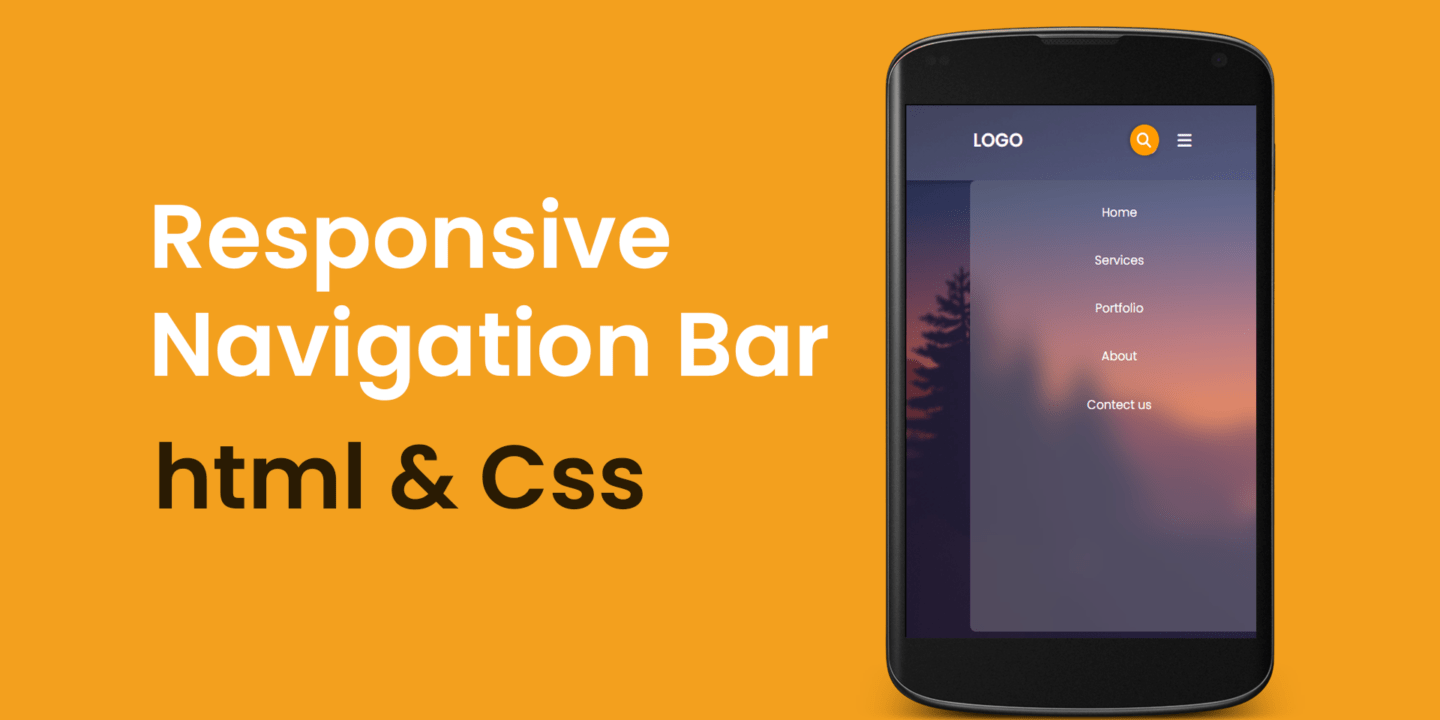 Responsive Navigation Bar in HTML CSS And JavaScript