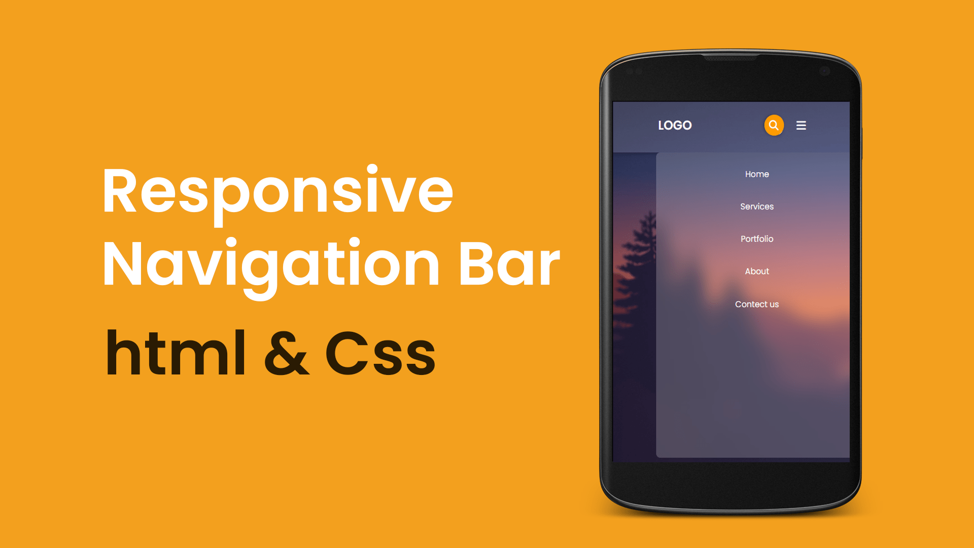 Responsive Navbar in HTML CSS and JavaScript - Coding With Kaushal ...