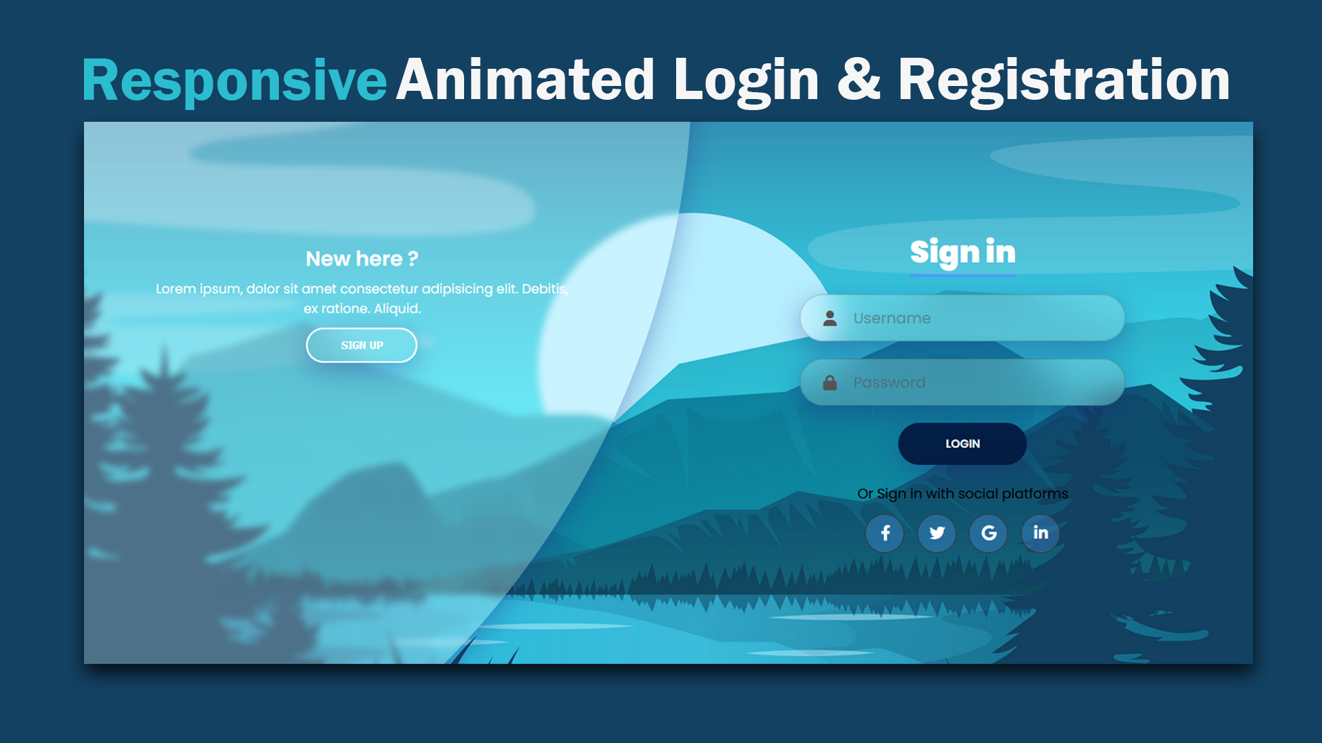 Animated Login and Registration Form Using HTML CSS 
