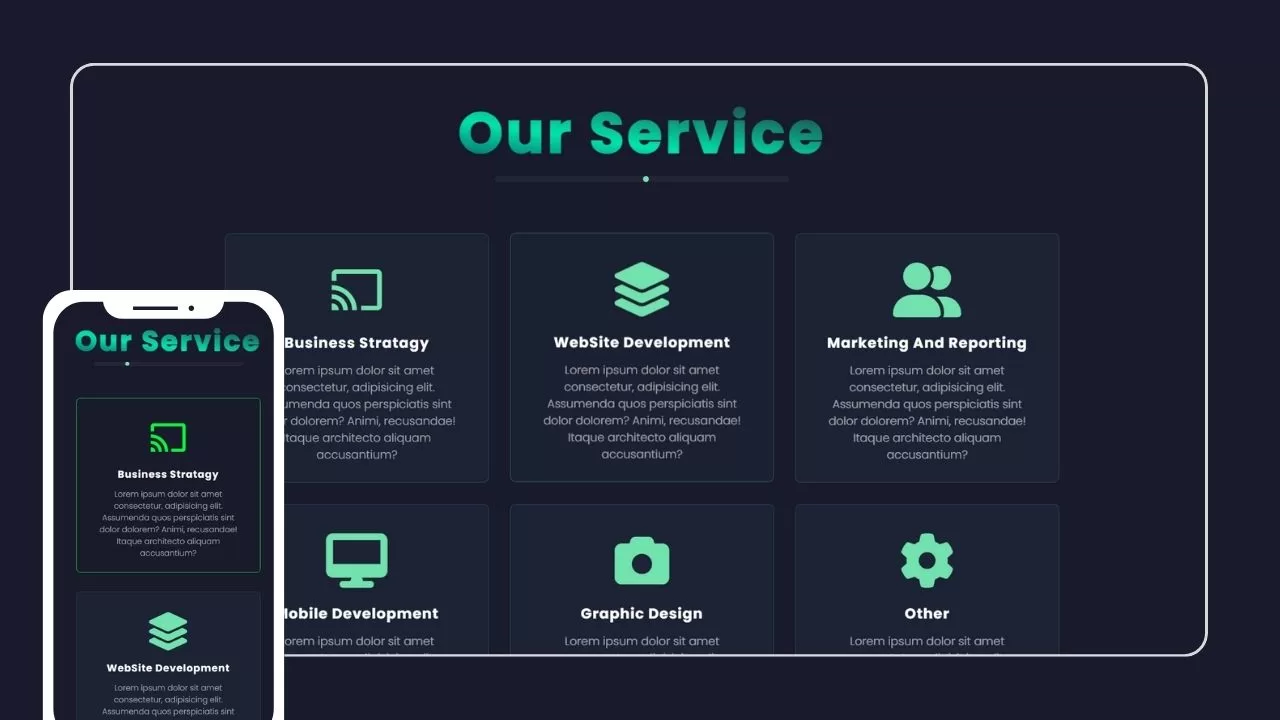 Service Section Using HTML CSS 